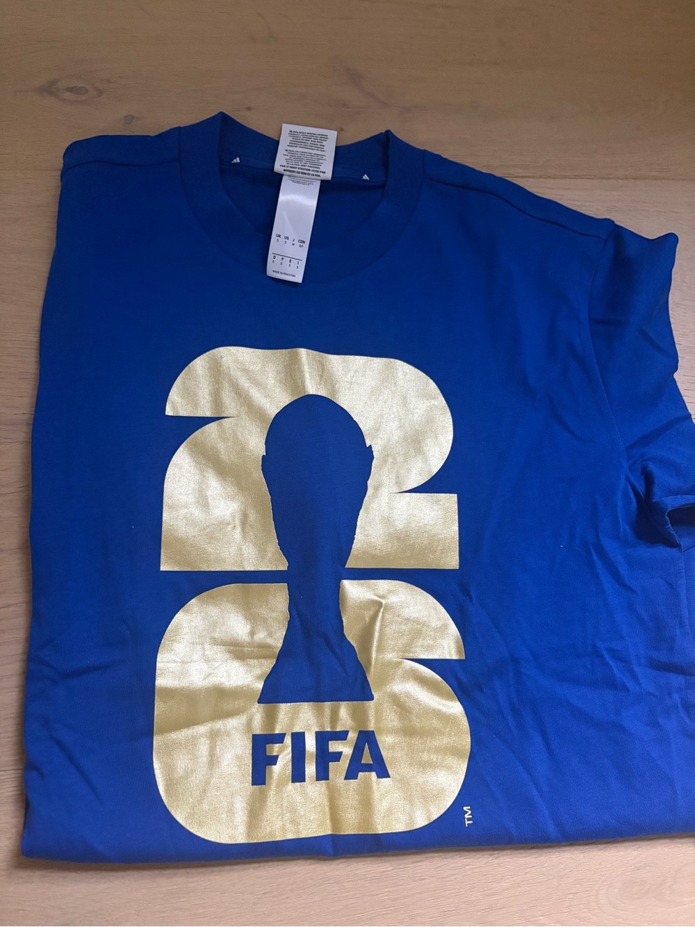 adidas Royal Blue Tee with Metallic Gold Graphic